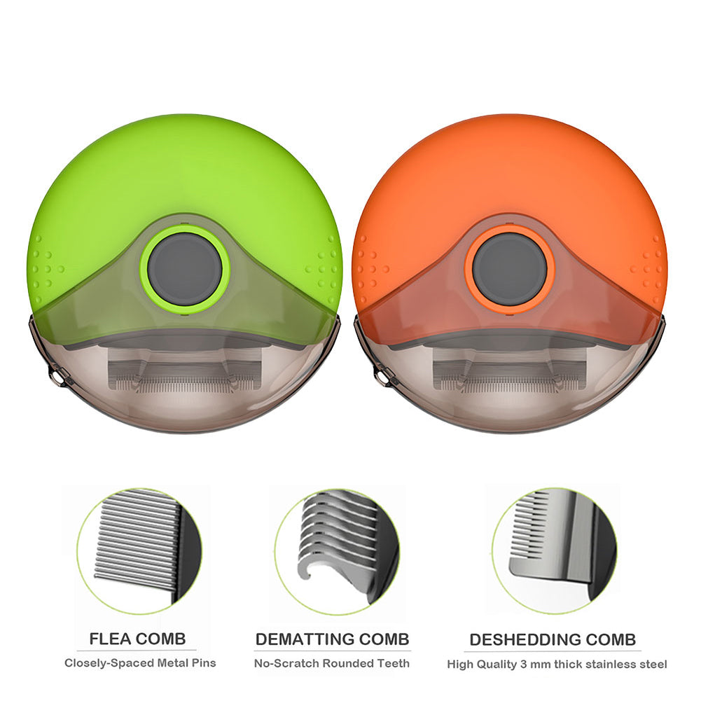 Cepillo El Cepillo Felino plus Para Perro 3 En 1 Deslanador Peine Para Pulgas Color Verde